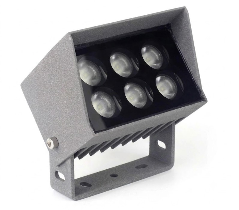 Точечный LED-светильник, с шестью линзами, цвет: графит 6*2W  3000K 1080Lm 65х100мм IP44 EVEREST LED