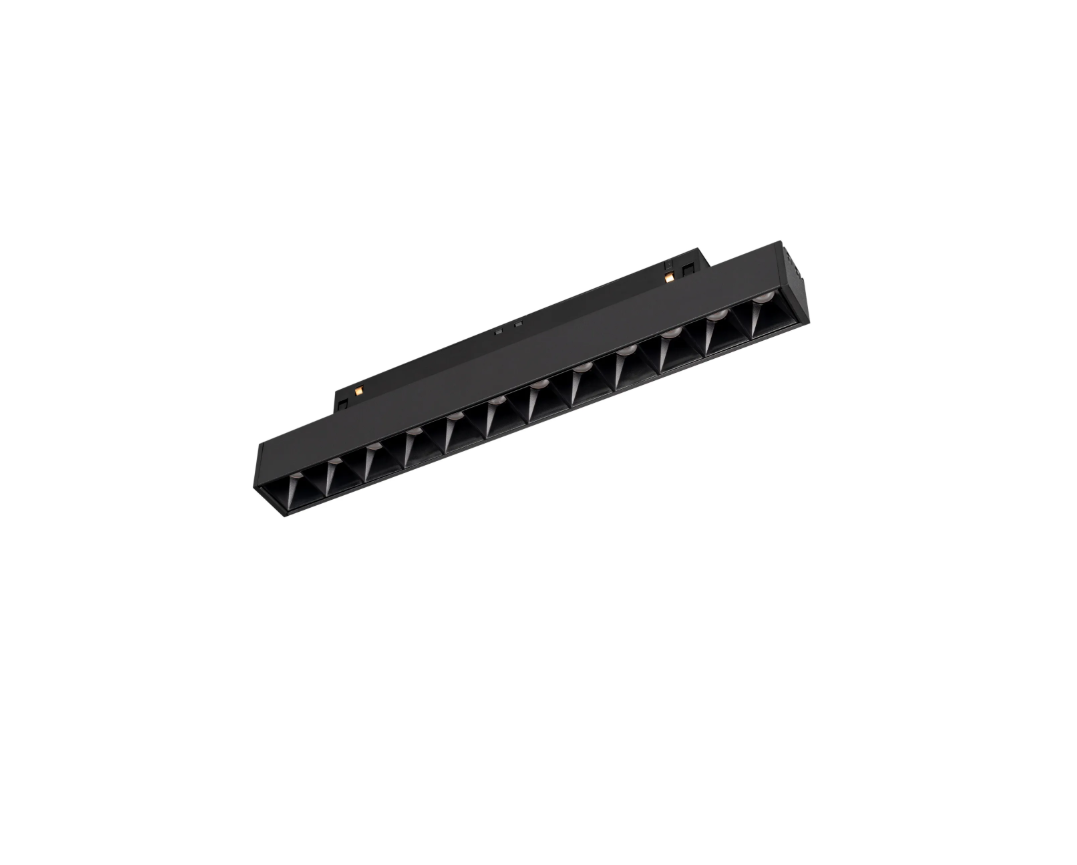 Магнитный трековый светильник с линзами 12W  24° 225x23x45мм 48V 4000K IP20 (черный) EVEREST
